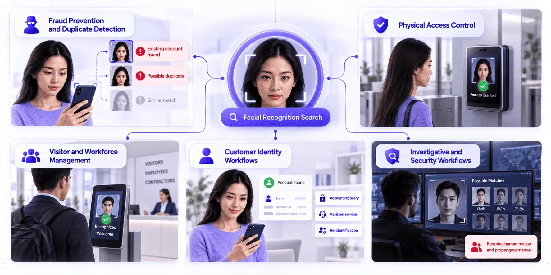 Where Businesses Use Facial Recognition Search